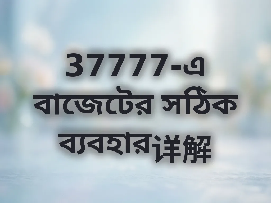 37777-এ বাজেটের সঠিক ব্যবহার详解
